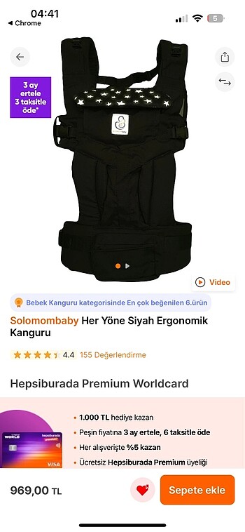 Solomo baby her yöne ergonomik