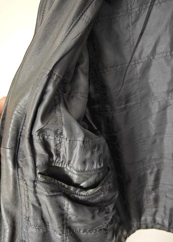 l Beden siyah Renk Unisex Vintage Siyah Deri Biker Ceket