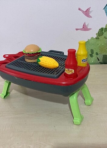 Beden kırmızı Renk Oyuncak Mangal Seti