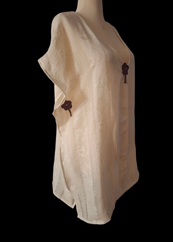 %100 Pamuk Beyaz salaş pareo - Görsel 2