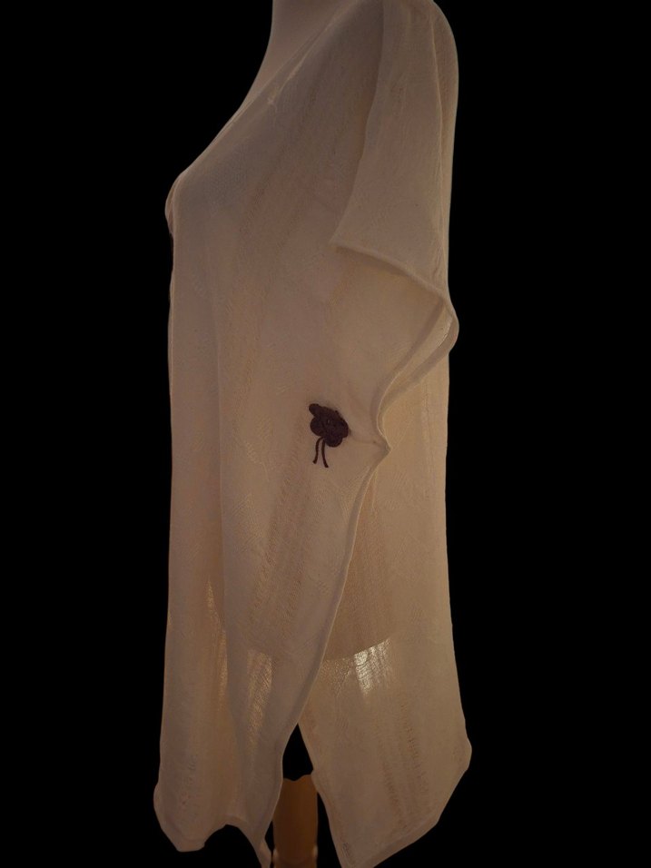 %100 Pamuk Beyaz salaş pareo - Görsel 4