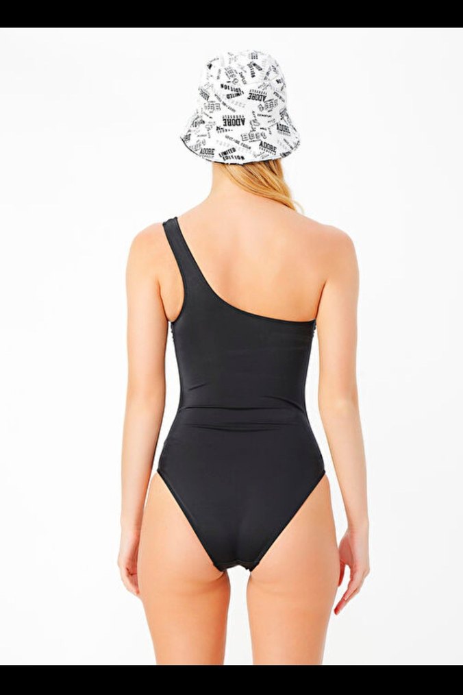 Tek Omuzlu Siyah Mini Mayo - Görsel 2