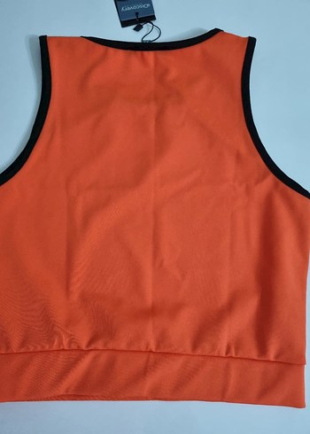 Turuncu Baskılı Kolsuz Spor Üst - Görsel 6