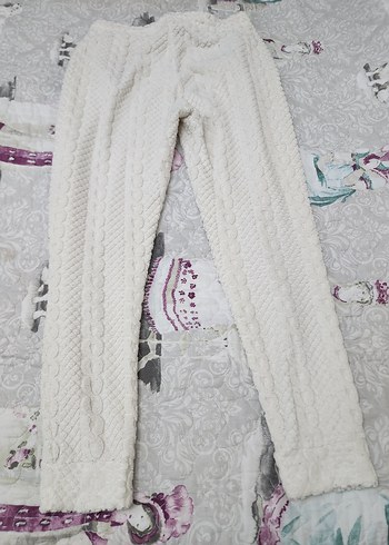 Beyaz Örgü Detaylı Kadın Rahat Eşofman - Görsel 5