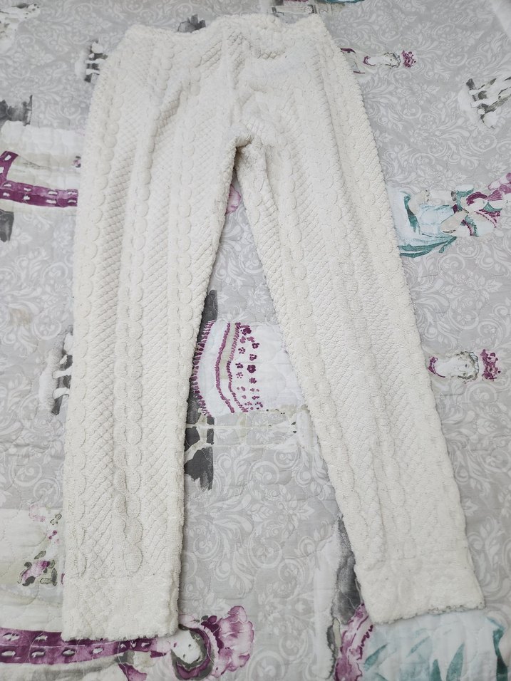 Beyaz Örgü Detaylı Kadın Rahat Eşofman - Görsel 5