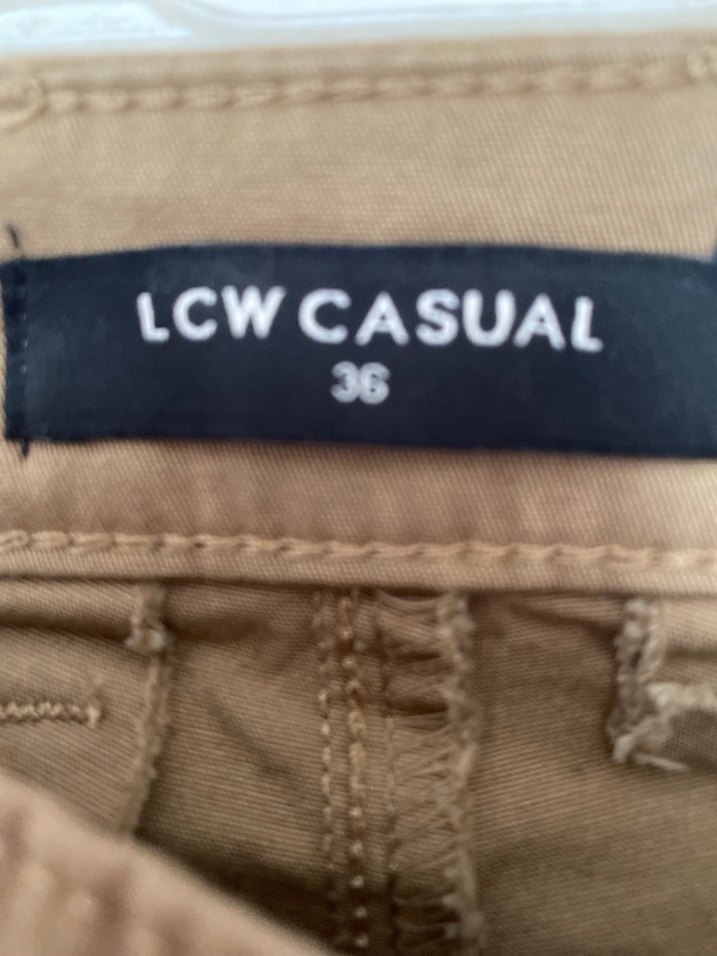 Düğmeli Bej Erkek Pantolon - Görsel 2