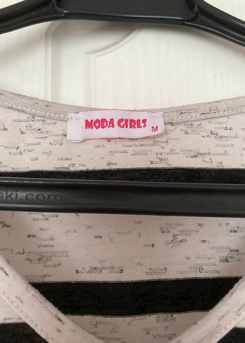 Gri Çizgili V Yaka Mini Tişört - Görsel 2