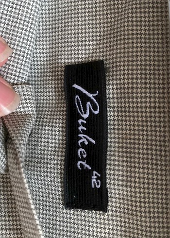 Gri Mini Keten Kumaş Kadın Pantolon - Görsel 5