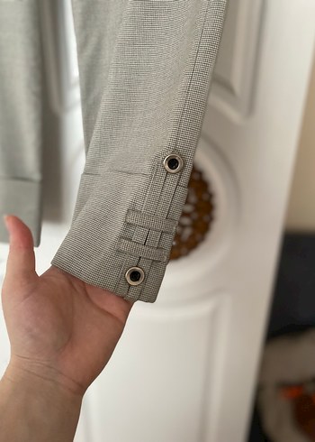 Gri Mini Keten Kumaş Kadın Pantolon - Görsel 4