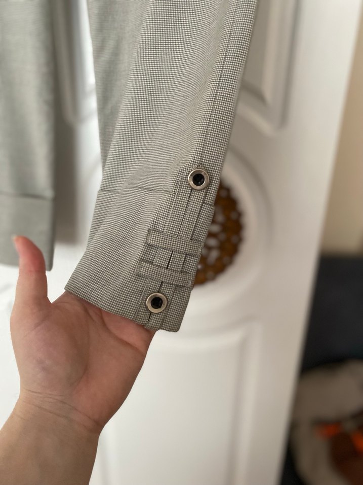 Gri Mini Keten Kumaş Kadın Pantolon - Görsel 4