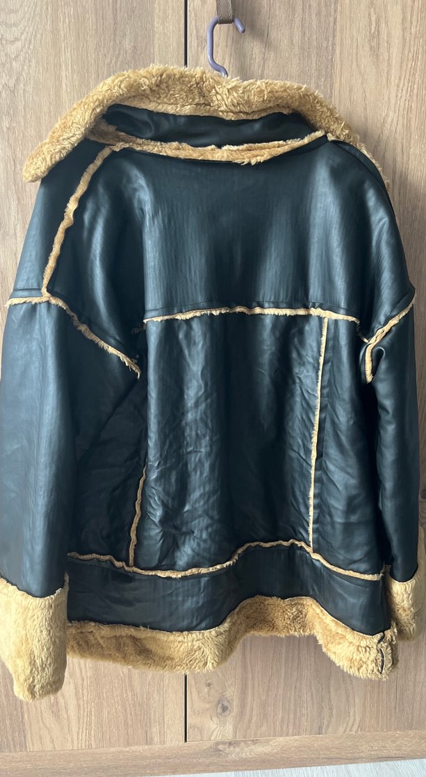 Kahverengi Kürklü Deri Kadın Ceket - Görsel 4