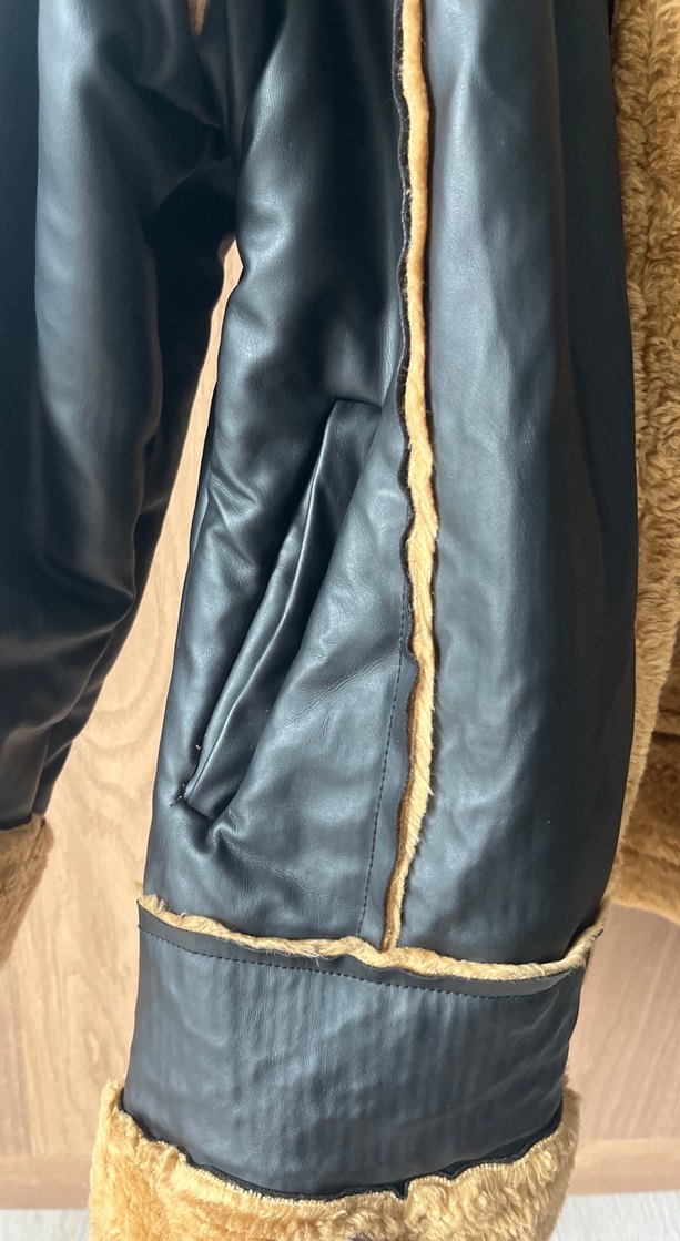 Kahverengi Kürklü Deri Kadın Ceket - Görsel 2