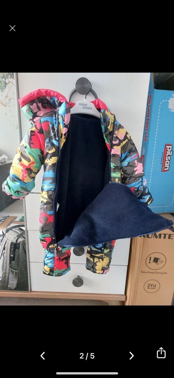 Renkli Kamuflaj Bebek Tulum mont - Görsel 2