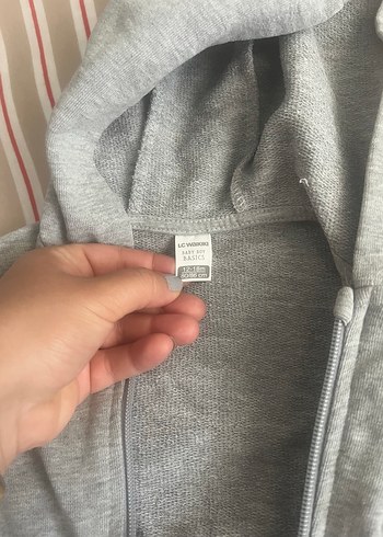 LC Waikiki Erkek Çocuk Gri Fermuarlı Kapüşonlu Sweatshirt