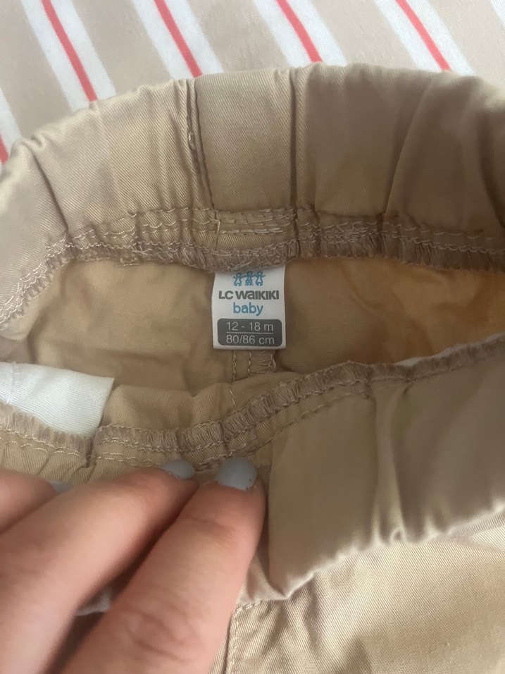 Erkek Çocuk Bej Pamuklu Rahat Kesim Pantolon - Görsel 2