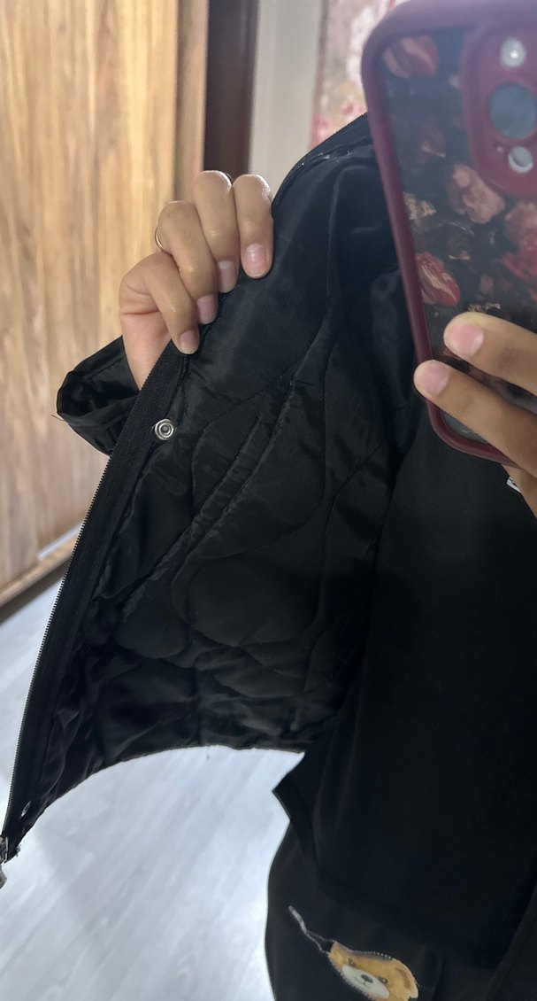 Siyah, Yüksek Yakalı, Rahat Kesim Kadın Ceket - Görsel 3