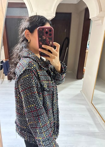 Düğmeli Çok Renkli Street Wear Kadın Ceket - Görsel 4