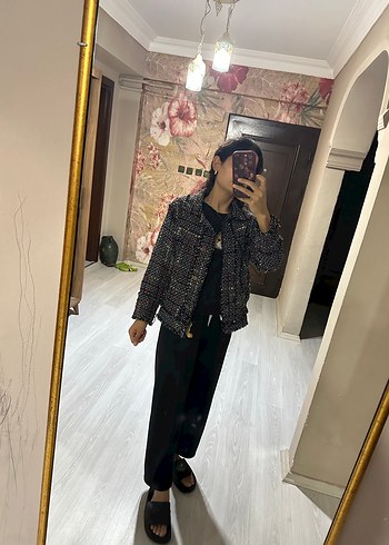 Düğmeli Çok Renkli Street Wear Kadın Ceket - Görsel 3