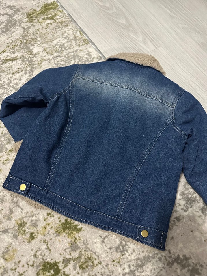 Çocuk Kürklü Denim Ceket - Görsel 3
