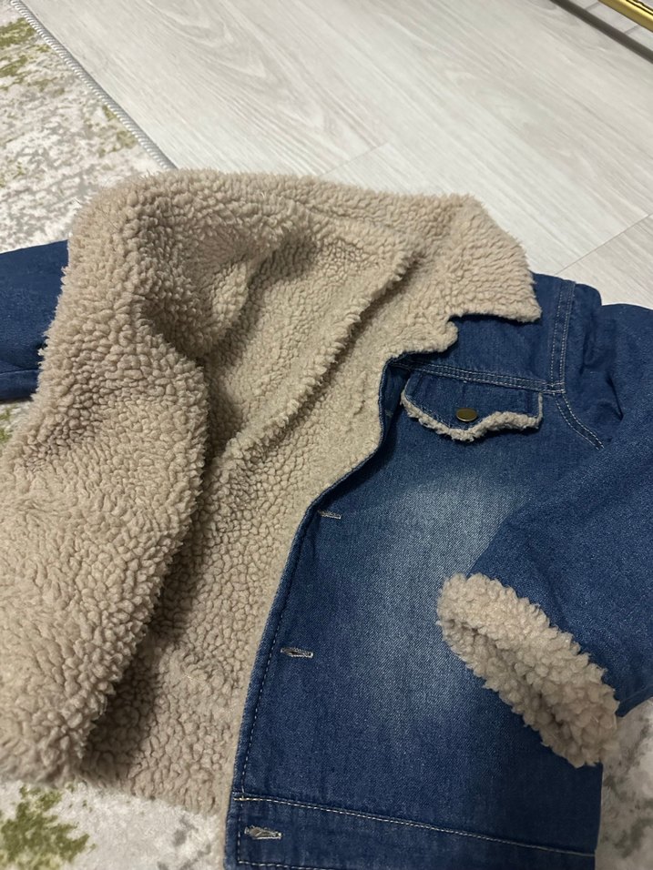 Çocuk Kürklü Denim Ceket - Görsel 2
