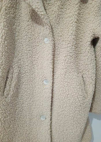 11-12 Yaş Beden camel Renk Bej Çocuk Peluş Kaban