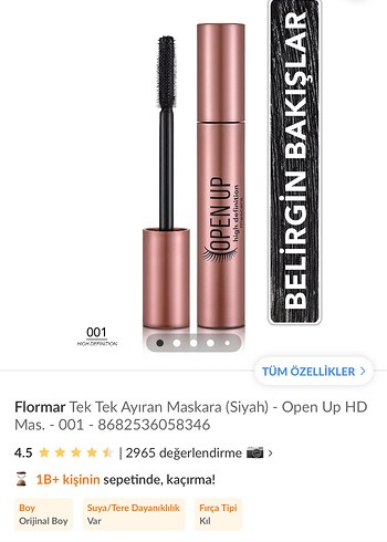 Flormar Open Up HD Siyah Maskara 001