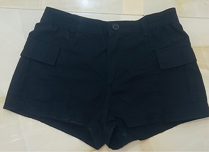 H&M H&M Siyah Paraşüt Kumaş Şort
