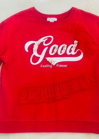 Panço Kırmızı Taş,Tül Sweatshirt - Görsel 3