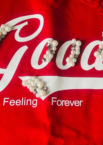 Panço Kırmızı Taş,Tül Sweatshirt - Görsel 6