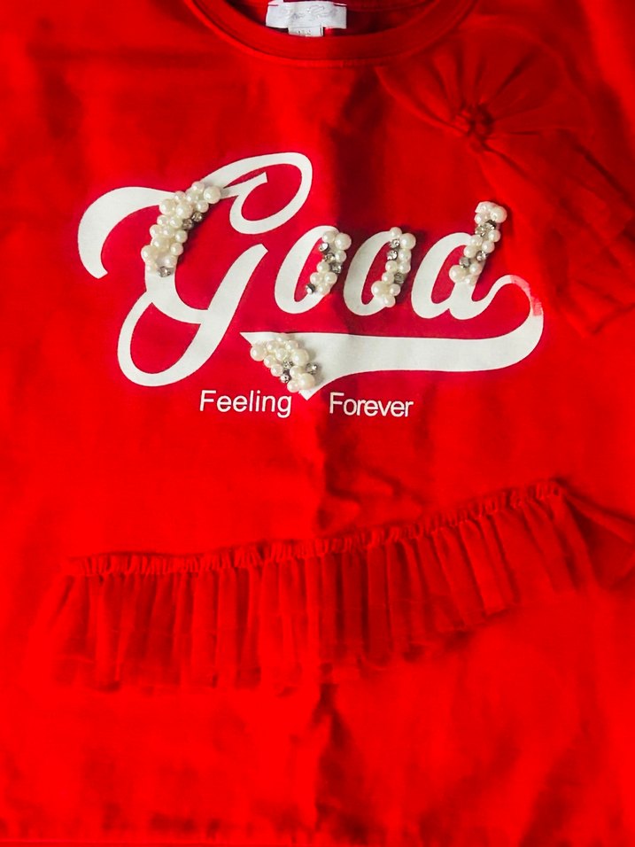 Panço Kırmızı Taş,Tül Sweatshirt - Görsel 5