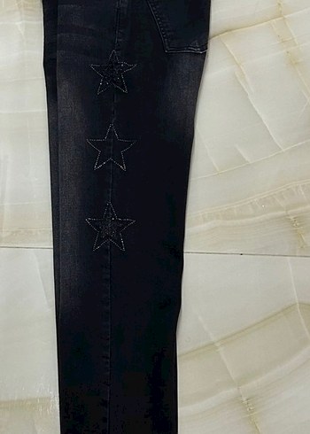 Panço Yıldız Taşlı Siyah Jean Pantolon - Görsel 8