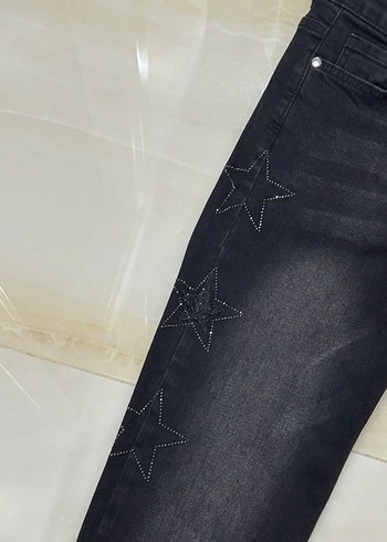 Panço Yıldız Taşlı Siyah Jean Pantolon - Görsel 4