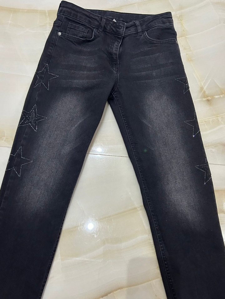 Panço Yıldız Taşlı Siyah Jean Pantolon - Görsel 2