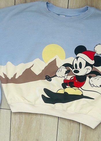 H&M Micky Mouse Mavi Sweatshirt - Görsel 5