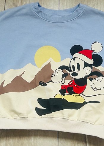 H&M Micky Mouse Mavi Sweatshirt - Görsel 4