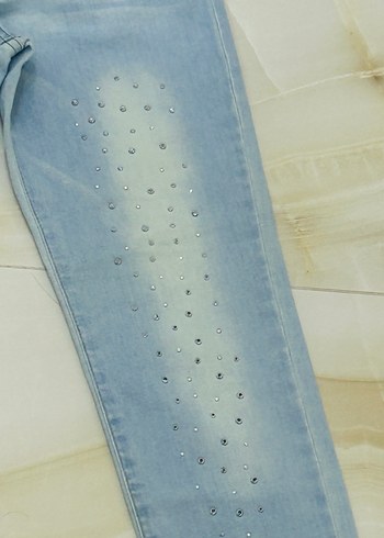 Panço Buz Mavisi Metal Payetli Kot Pantolon - Görsel 8