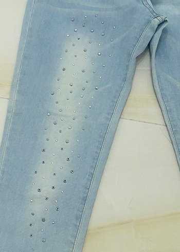 Panço Buz Mavisi Metal Payetli Kot Pantolon - Görsel 7