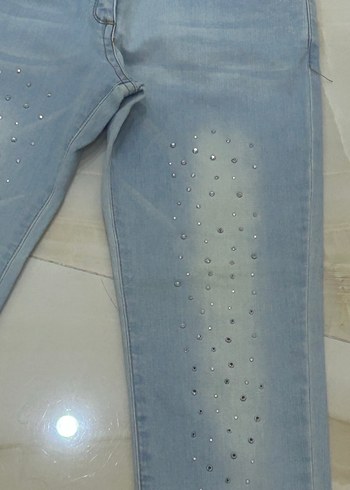 Panço Buz Mavisi Metal Payetli Kot Pantolon - Görsel 5