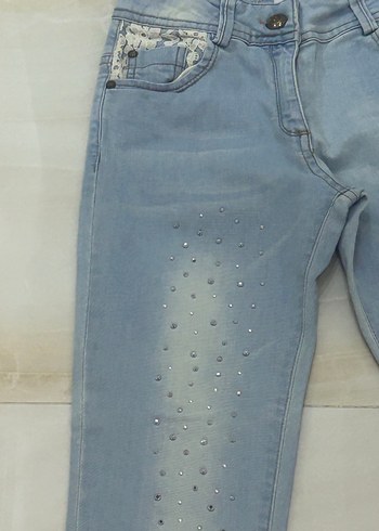 Panço Buz Mavisi Metal Payetli Kot Pantolon - Görsel 4