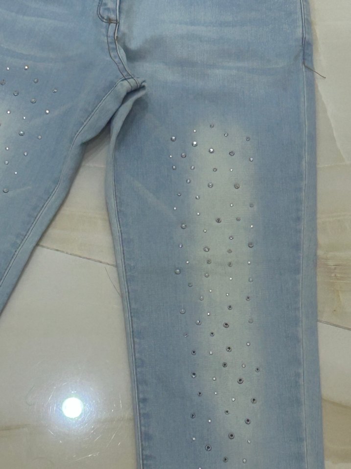 Panço Buz Mavisi Metal Payetli Kot Pantolon - Görsel 5