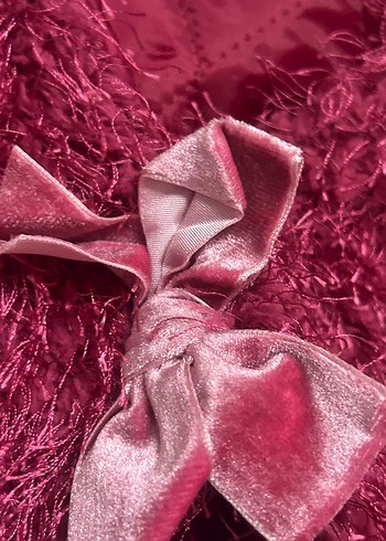 Panço Tüylü Bordo Bolera - Görsel 7