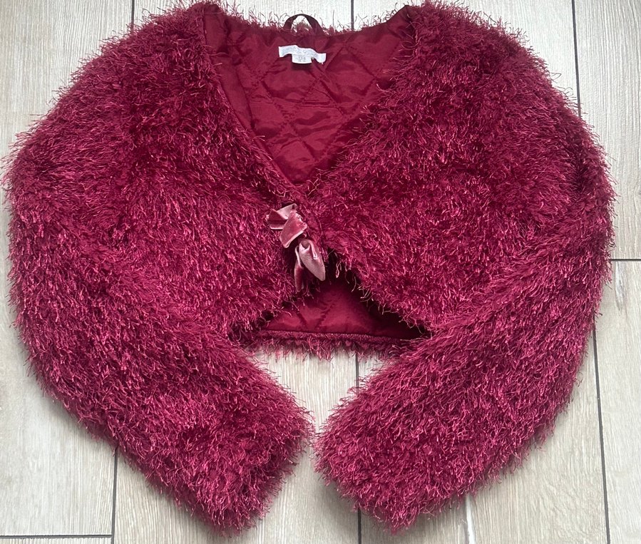 Panço Tüylü Bordo Bolera - Görsel 5