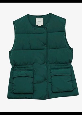 Pull and bear Koyu Yeşil Kadın Şişme Yelek