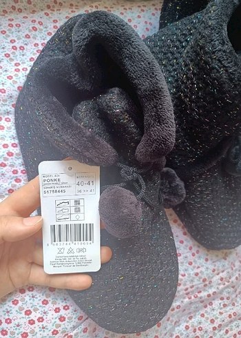 Chirpy Siyah Örgü Panduf - Görsel 3