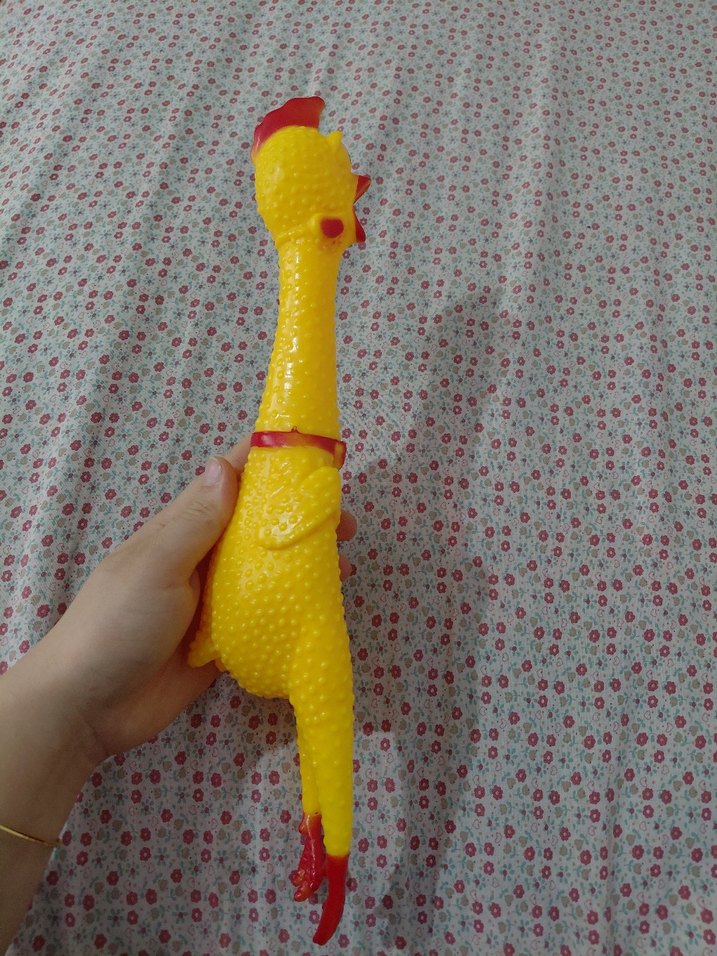 Sarı Renkli Sıkılan Oyuncak Tavuk - Görsel 2