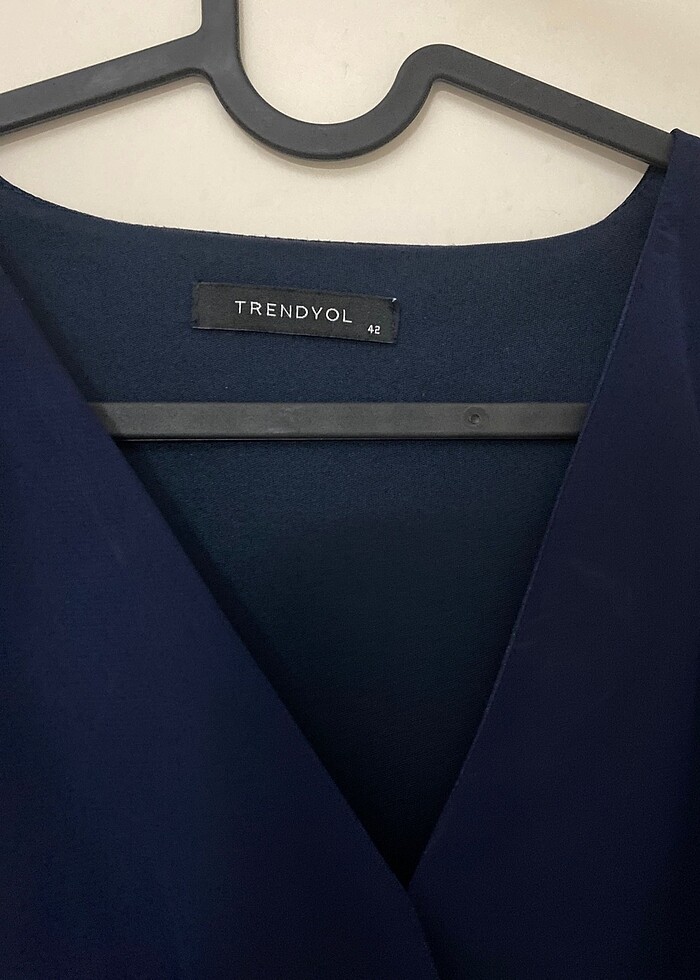 Lacivert elbise - Görsel 3