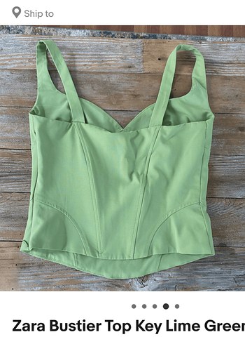 ZARA Yeşil Parlak Kadın Bustiyer - Görsel 12