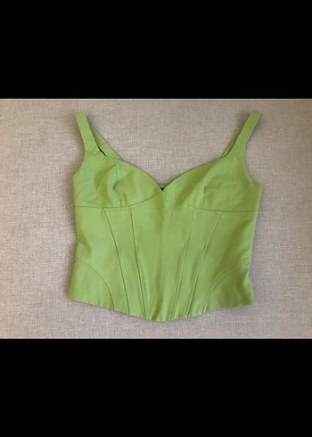 ZARA Yeşil Parlak Kadın Bustiyer - Görsel 14