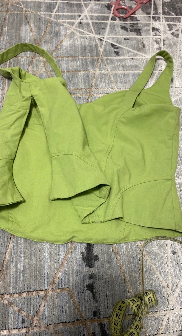 ZARA Yeşil Parlak Kadın Bustiyer - Görsel 5