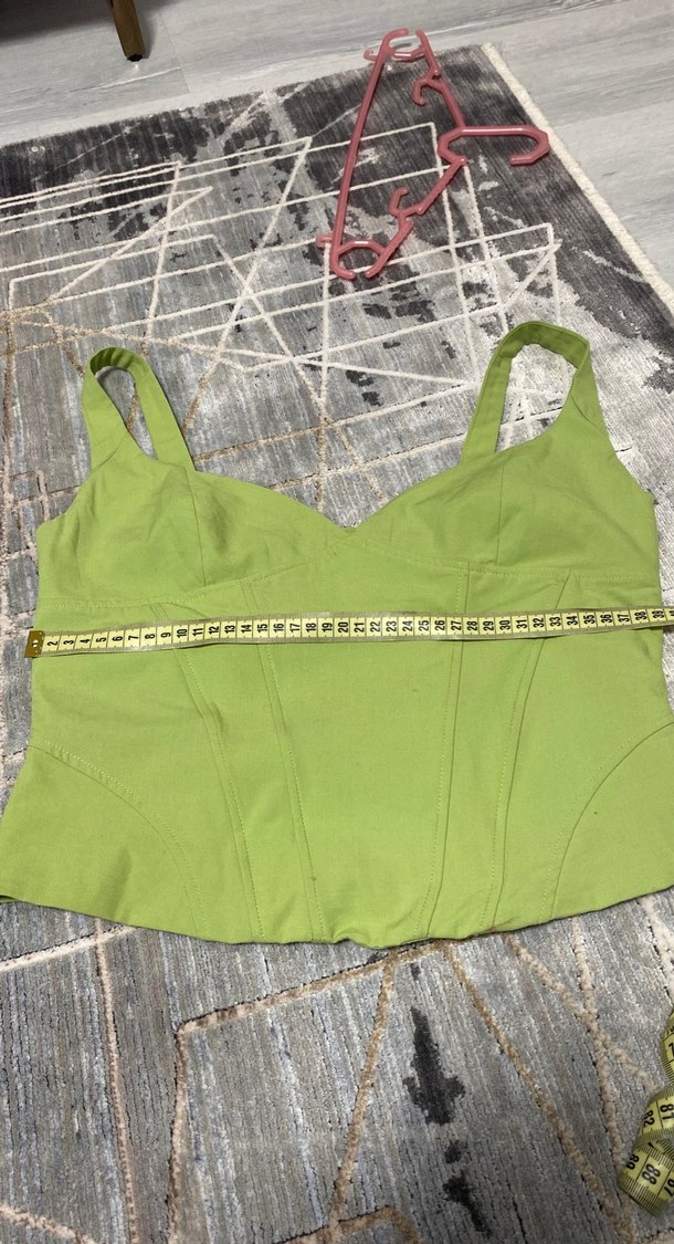 ZARA Yeşil Parlak Kadın Bustiyer - Görsel 3